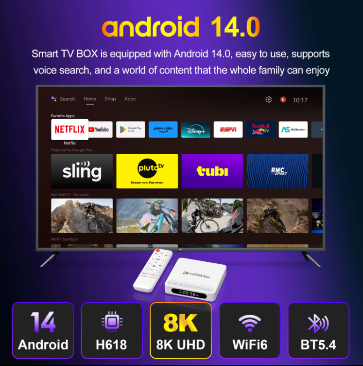 H96 Max Android 14 Smart TV Box 2025 – 8K UHD Media Player, 128GB Storage, 4GB RAM, WiFi6, Bluetooth 5.4, LED Display, Quad-Core H618