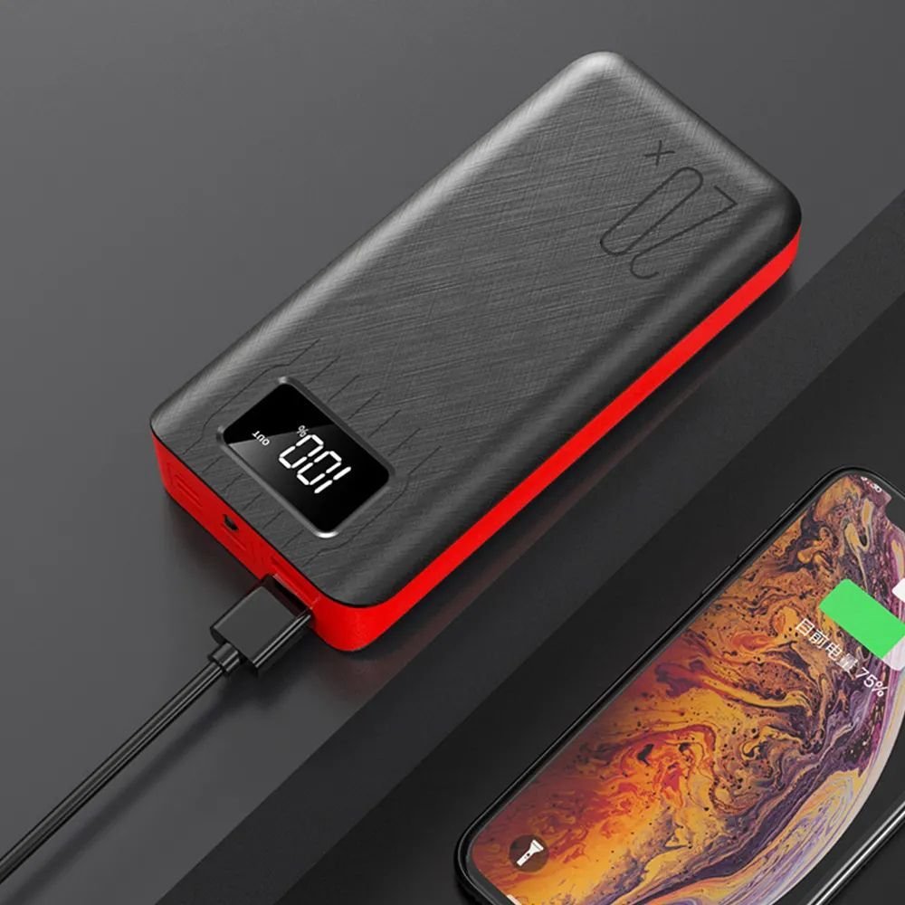 20000mAh External Battery Power Bank Dual USB With LED Flashlight - Tendora
