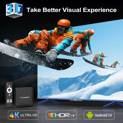 2025 Android 14 Smart TV Box 4K H96 Max UHD WiFi Media Player Amlogic S905L3 Quad core processor 16GB Wireless 2.4G/5G Dual WiFi - Tendora