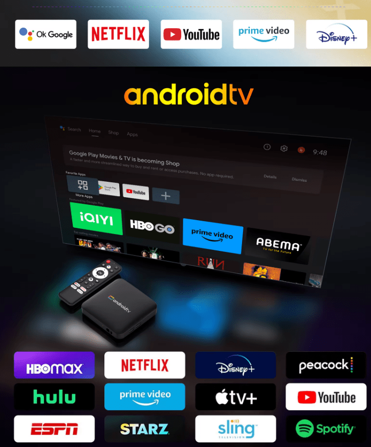 2025 Android 14 Smart TV Box 4K H96 Max UHD WiFi Media Player Amlogic S905L3 Quad core processor 16GB Wireless 2.4G/5G Dual WiFi - Tendora