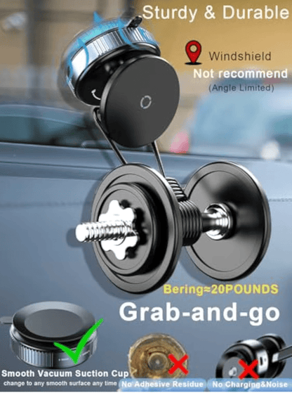 360° Magnetic Car Phone Holder – Super Strong Suction Mount for iPhone 12–16 Pro - Tendora