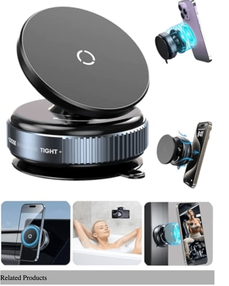 360° Magnetic Car Phone Holder – Super Strong Suction Mount for iPhone 12–16 Pro - Tendora