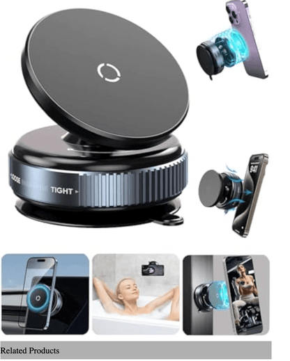 360° Magnetic Car Phone Holder – Super Strong Suction Mount for iPhone 12–16 Pro - Tendora