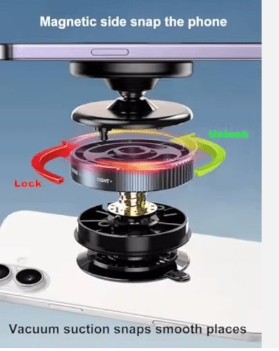 360° Magnetic Car Phone Holder – Super Strong Suction Mount for iPhone 12–16 Pro - Tendora
