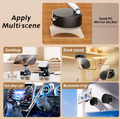 Screen Wall Glass Car Magnetic Phone Holder Hands Free Double Sided Magnetic Vacuum Suction Phone Mount Holder for All Phones