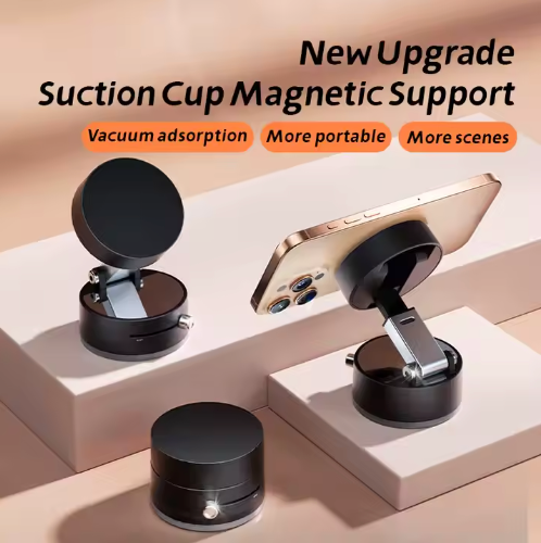 Screen Wall Glass Car Magnetic Phone Holder Hands Free Double Sided Magnetic Vacuum Suction Phone Mount Holder for All Phones