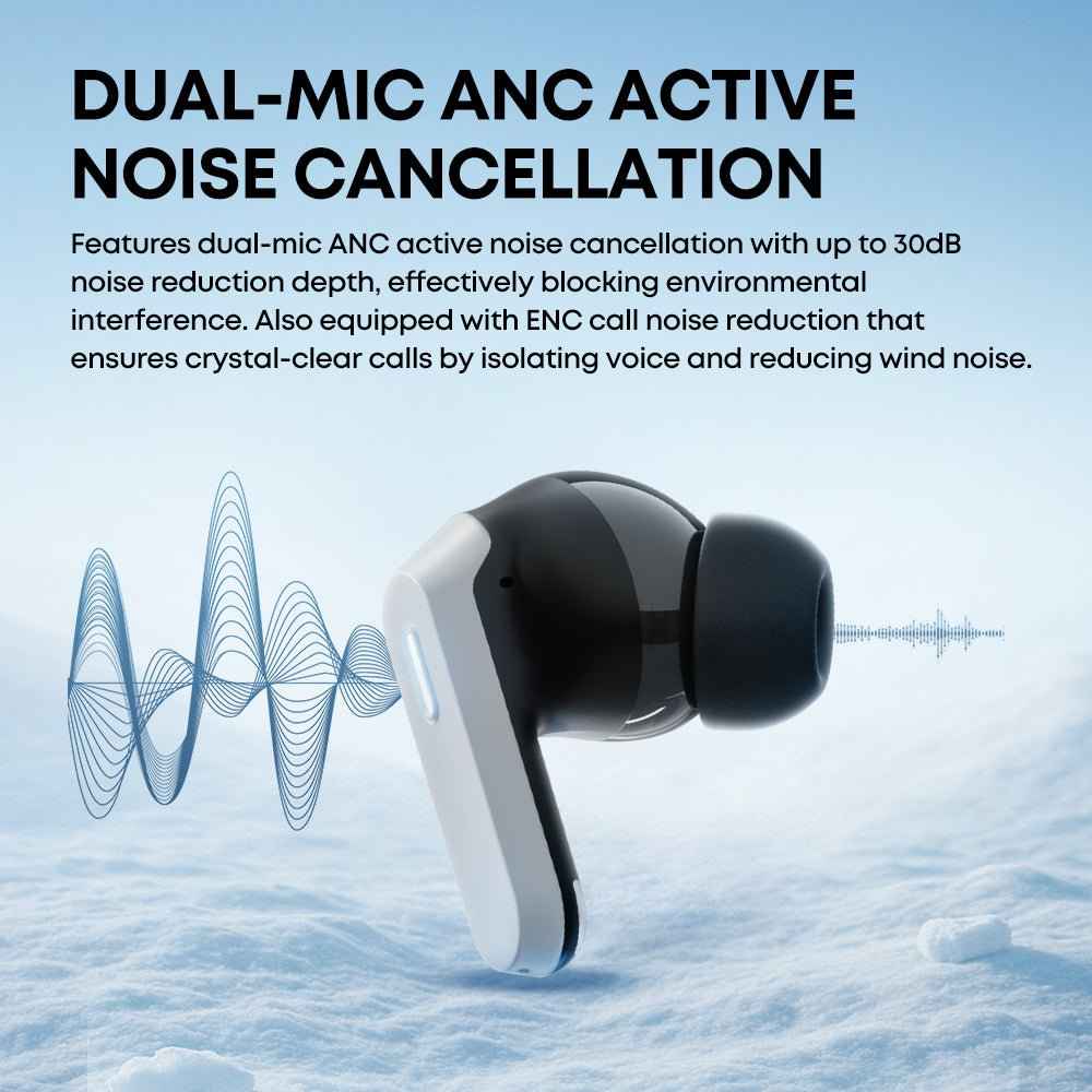 APP Customizable Wireless Gaming Earbuds with ANC Noise Cancellation & Bluetooth 6.0 TWS Earphones - Tendora