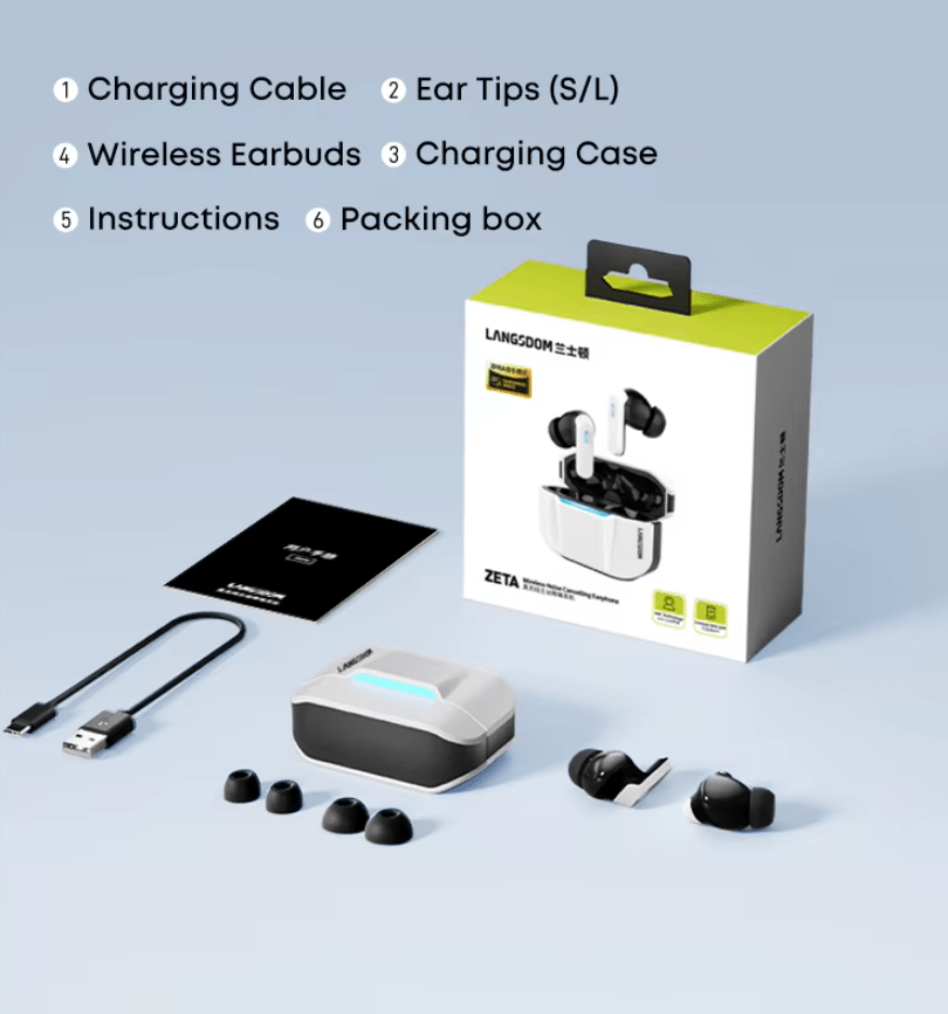 APP Customizable Wireless Gaming Earbuds with ANC Noise Cancellation & Bluetooth 6.0 TWS Earphones - Tendora