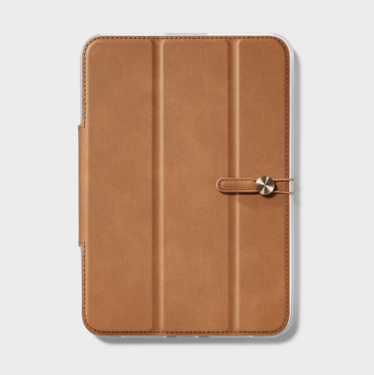 Apple iPad Mini 6 Folio Faux Leather Case - heyday Brown - Tendora