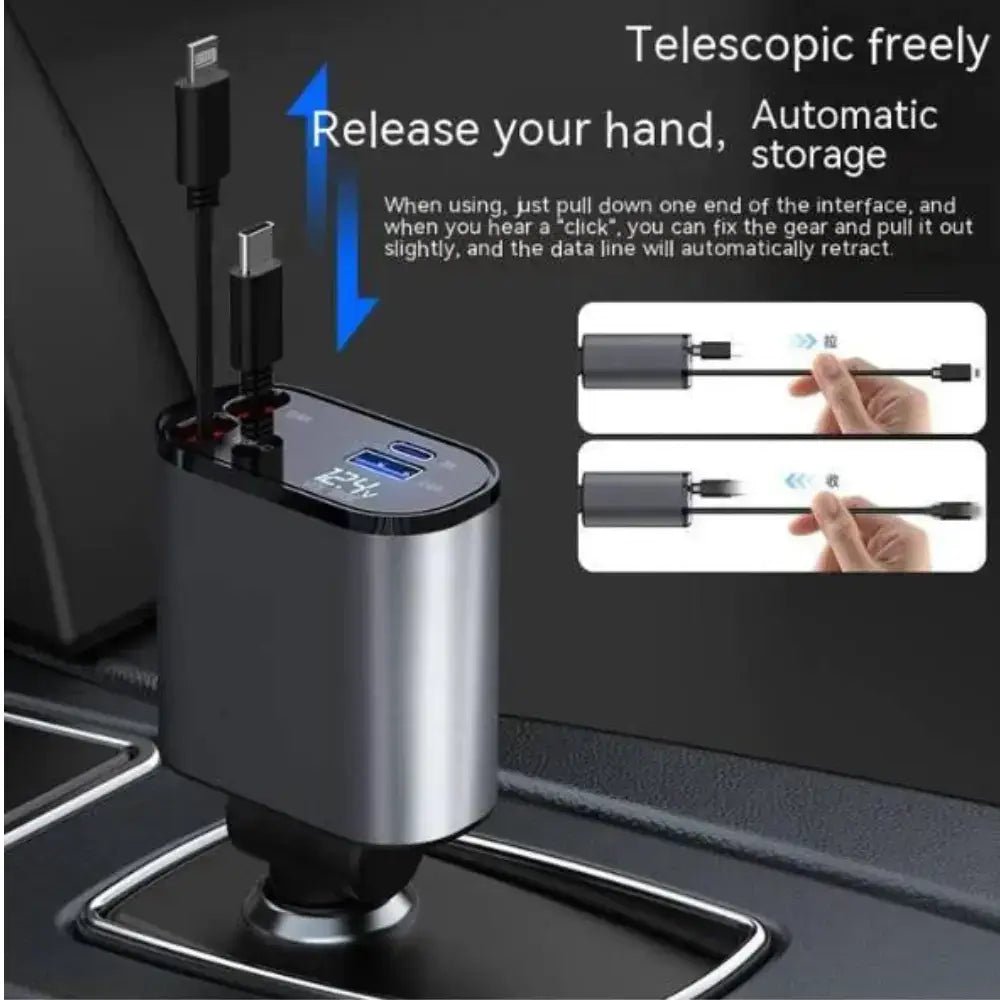 FAST 100W Car Phone Charger Lighter USB And TYPE - C Adapter - Tendora