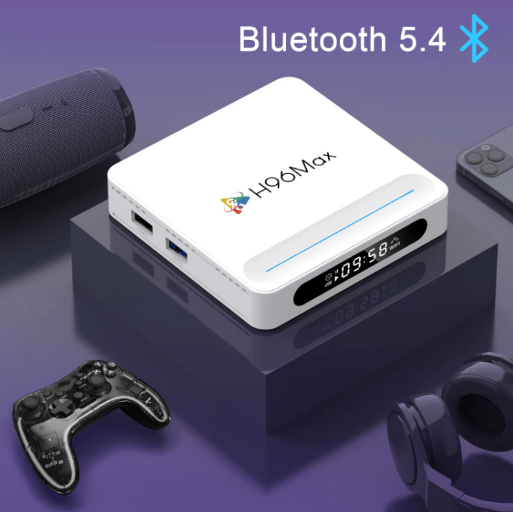 H96 Max Android 14 Smart TV Box 2025 – 8K UHD Media Player, 128GB Storage, 4GB RAM, WiFi6, Bluetooth 5.4, LED Display, Quad - Core H618 - Tendora