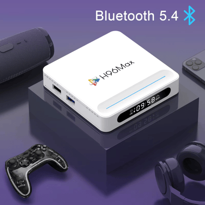 H96 Max Android 14 Smart TV Box 2025 – 8K UHD Media Player, 128GB Storage, 4GB RAM, WiFi6, Bluetooth 5.4, LED Display, Quad - Core H618 - Tendora