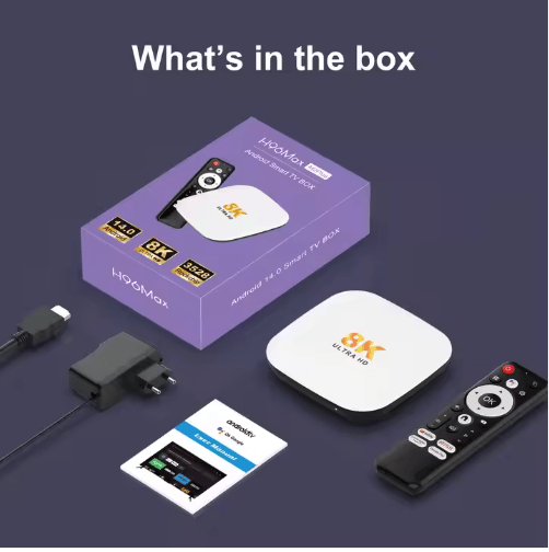 H96 Max Android TV Box 8K UHD - 4GB RAM, 128GB Storage, Quad Core Rockchip, WiFi 6, BT 5.4 - Tendora