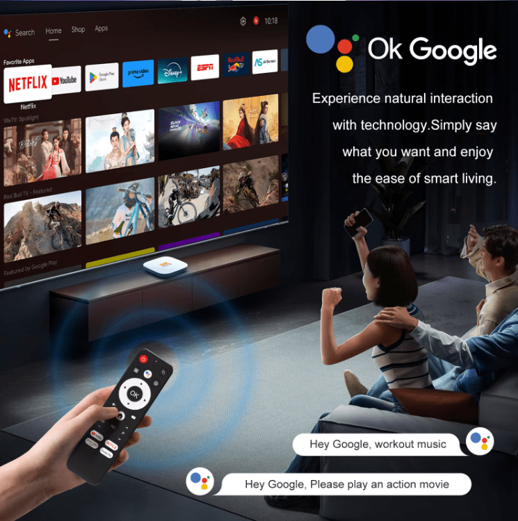 H96 Max Android TV Box 8K UHD - 4GB RAM, 128GB Storage, Quad Core Rockchip, WiFi 6, BT 5.4 - Tendora