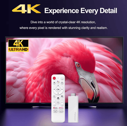 H96 Max Android TV Stick 4K UHD | WiFi 6 Dual Band | Android 14 | Quad - Core Allwinner H313 | HDR Smart Streaming Media Player - Tendora
