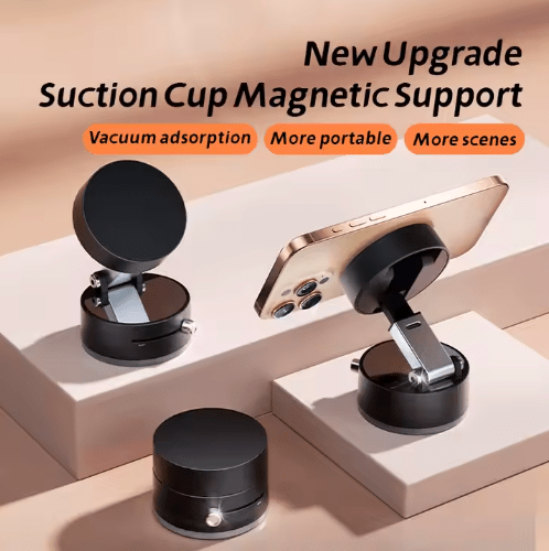 MagSafe Car Phone Holder – Magnetic Glass & Wall Mount, Hands - Free Double - Sided Suction for iPhone 12–16 Pro" - Tendora